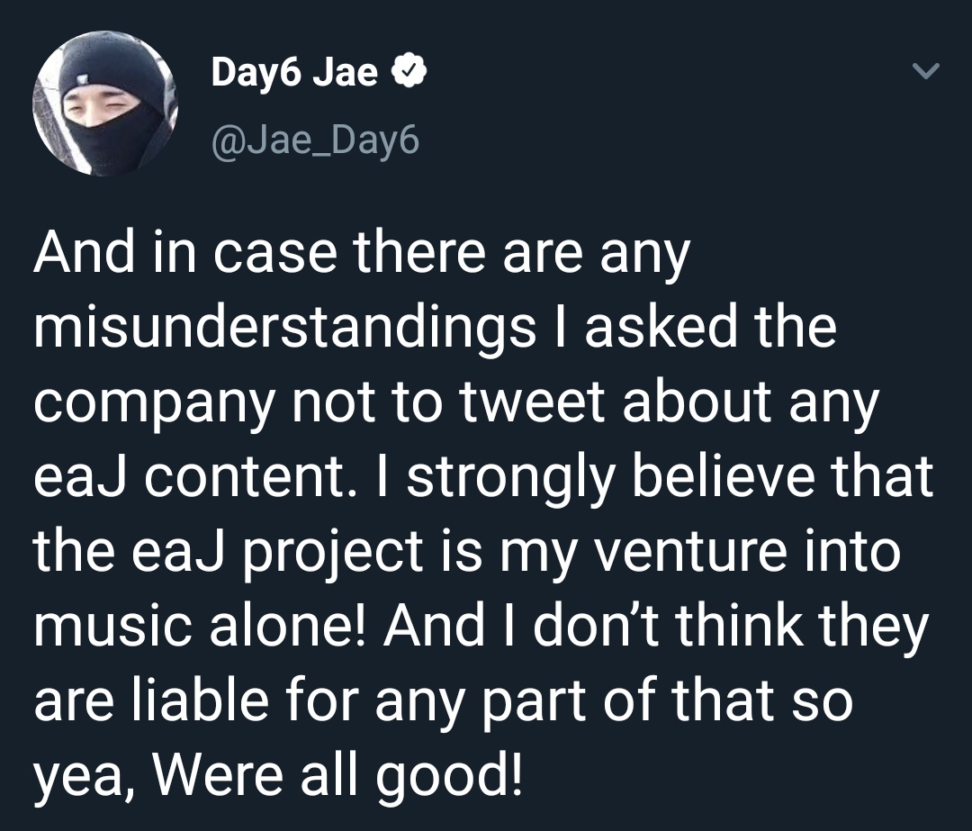 Jae speaking up for rights, clearing things out between him & company, turns out they heard his concern & started promoting his past activities.Jae proving us we can always speak up! He then thanked the official page & reminded fans not to cause any misunderstandings again. 