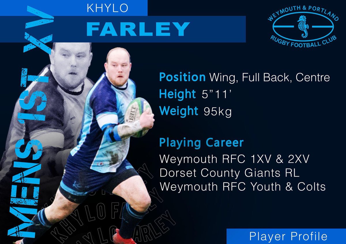 **PLAYER PROFILE - MENS 1ST XV**
#wprfc #weymouthandportlandrugbyclub #upthemightyseahorses