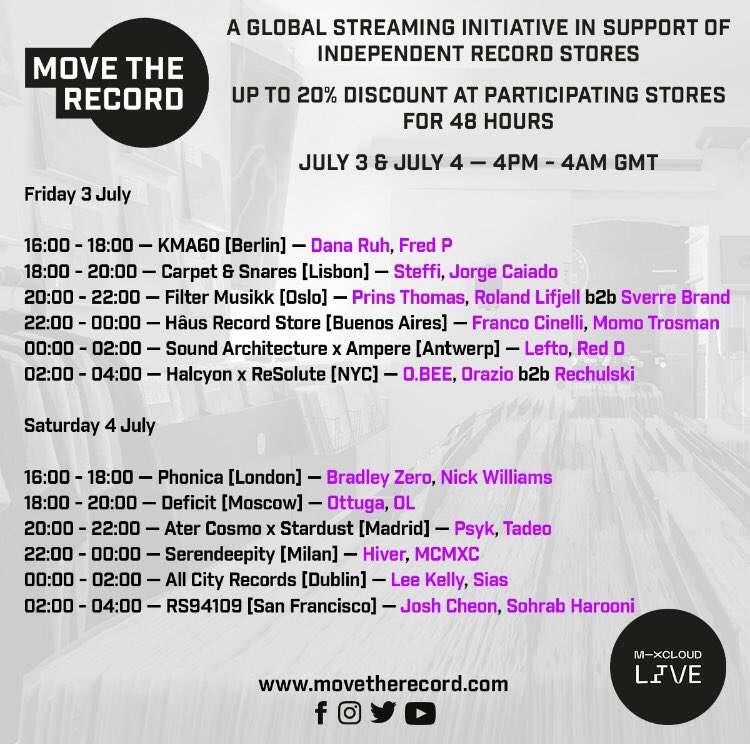 subjectevents's tweet photo. .@movetherecord initiative takes place this weekend w/ store discounts, competitions/prizes and music from across the globe, including #LeeKelly & @Frank_Beee representin’ #Dublin & @AllCityRecordSt. Watch/listen via @fourfourmagazin and/or @AllCityDublin. #movetherecord https://t.co/ghjuiz8NXO