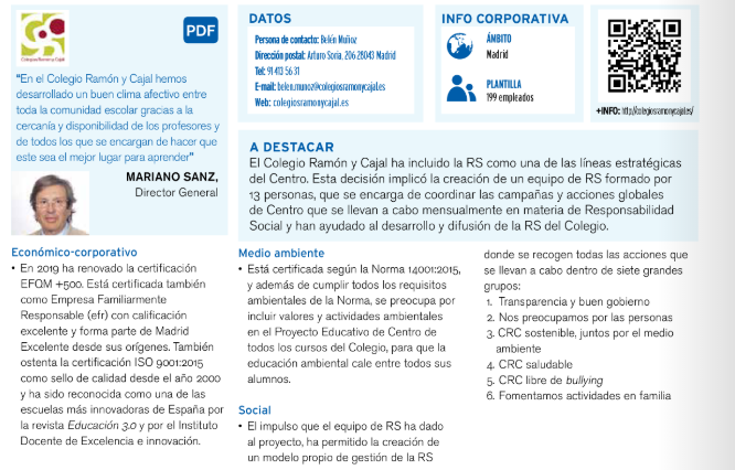 Corresponsables's tweet photo. En @colegio_rcajal han creado un modelo #RS en donde se agrupan todas las acciones que realizan, ¡Conócelas! #AnuarioCorresponsables2020 👉 https://t.co/Ln2srxL5q3 https://t.co/lLoSIBUfG4