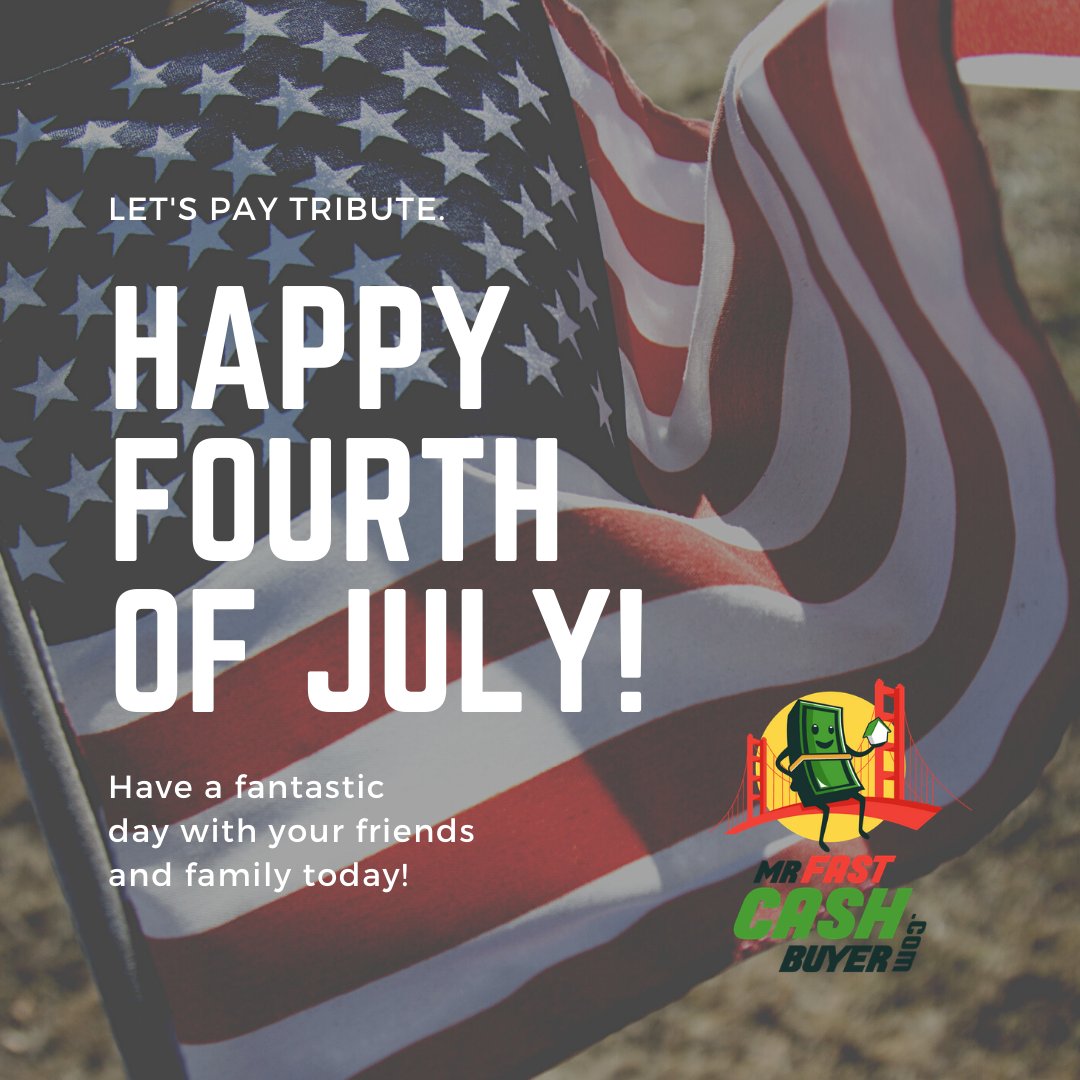 mrfastcashbuys's tweet photo. Mr. Fast Cash Buyer 🏡💰 would like to wish you all a Happy 4th of July! 🇺🇸🎇 We hope you all have a safe and splendid holiday with your family &amp; friends! ❤️🤍💙
#mrfastcashbuyer #mrfastcash #happy4th #4thofjuly #fireworks #redwhiteblue #redwhiteandblue #paytribute #holiday #free https://t.co/s7OLuIMLsX