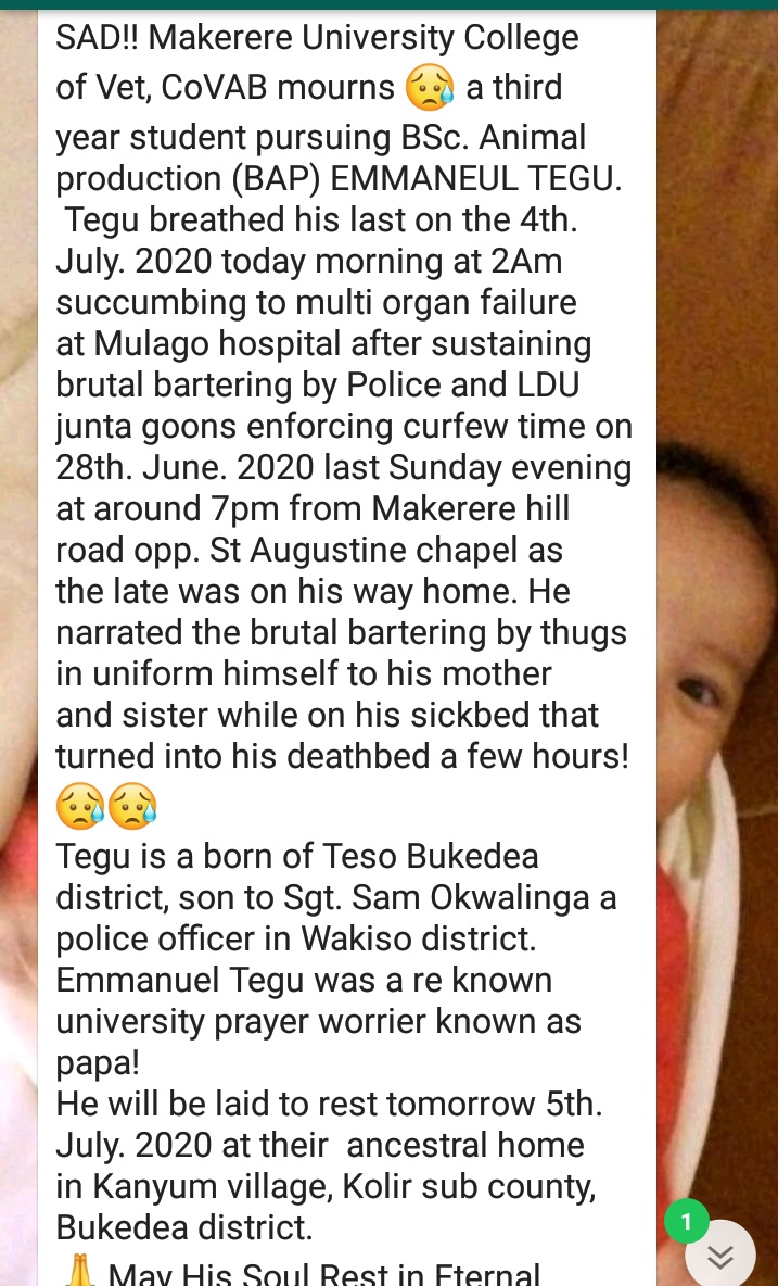 Rachealkyy's tweet photo. Another innocent person dies because of the LDU
#JusticeforTegu https://t.co/WODTehauuB