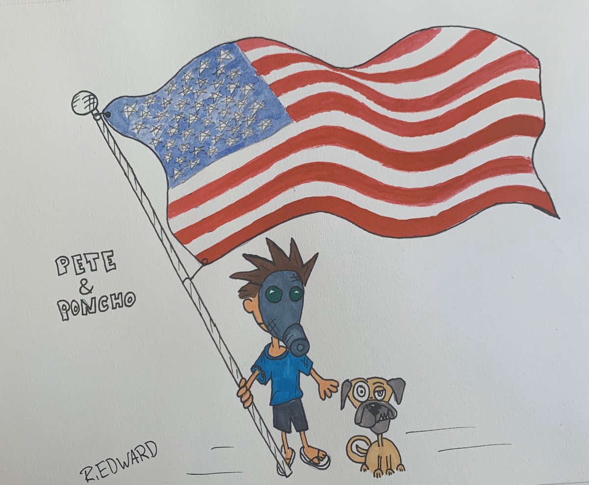 Rdougnuts's tweet photo. Happy 4th of July!!! I think anyways... this year sucks!! #FourthofJuly #IndependanceDay #ItsOkayToNotBeOkay #independenceday2020 #FourthofJuly2020 #COVID19 #comic #ComicArt #illustration #2020worstyear #watercolor https://t.co/0Iy1ywYjV1