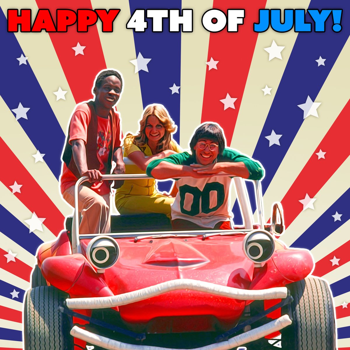 SidMartyKrofft's tweet photo. Happy 4th of July from our family to yours!! #4thofJuly2020 #sidandmartykrofft #wonderbug #70s https://t.co/9vI0chWKdR