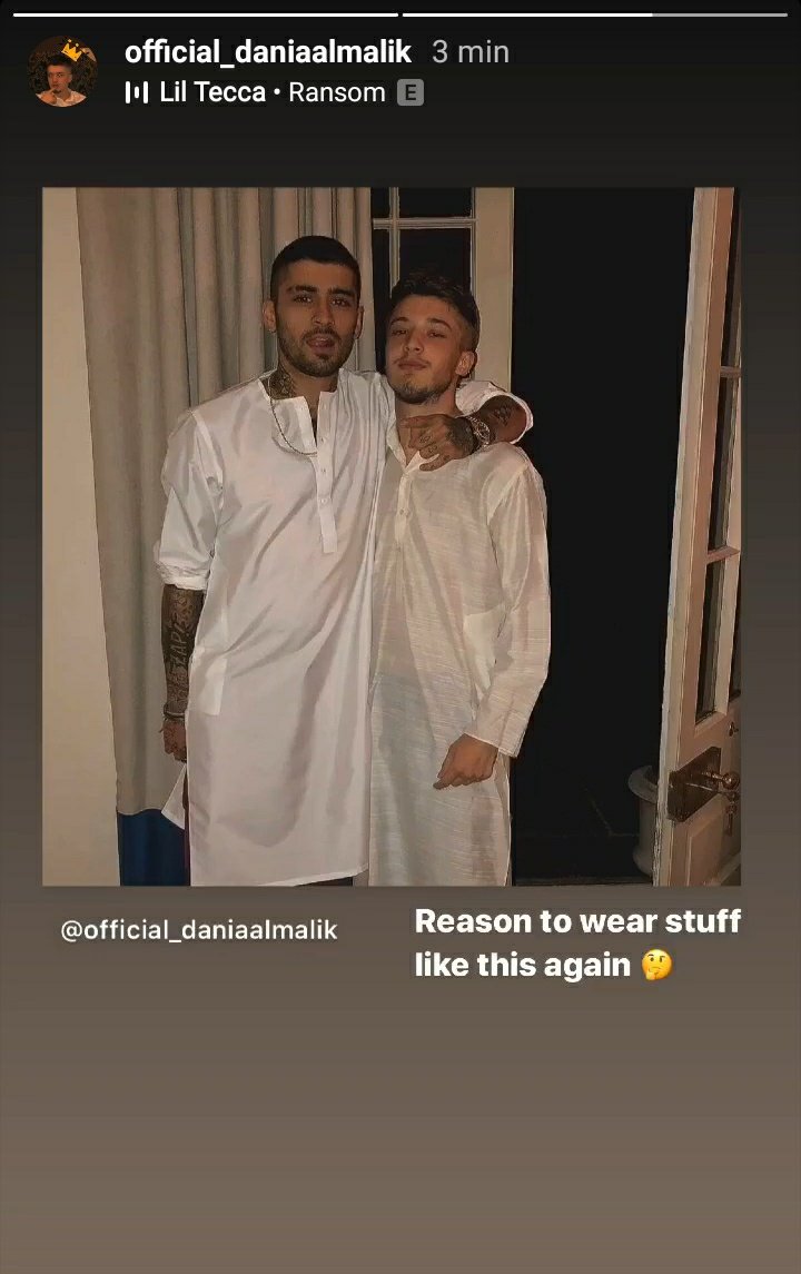 Daniaal Malik, primo do Zayn, via instagram story! ❤, image size:720x1145