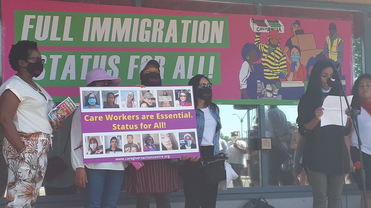 Care worker Harpreet Kaur bravely speaks out, "We are fighting for permanent resident status! We are fighting for equal rights & freedom!" #StatusForAll