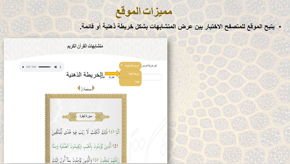 Munas02's tweet photo. *كتابًا متشابهاً*: https://t.co/UiS9rEEiUk
مميزاته:يعرض الآيات المتشابهة بطريقة تفاعلية: 
عن طريق خريطة تفاعلية أو قائمة مع تلوين الأجزاء المتشابه و المختلفة لمساعدة حفظة كتاب الله في تثبيت حفظهم. 
https://t.co/yi1ixEzx3R

#القرآن
#القران_الكريم https://t.co/nijSgp50Cd