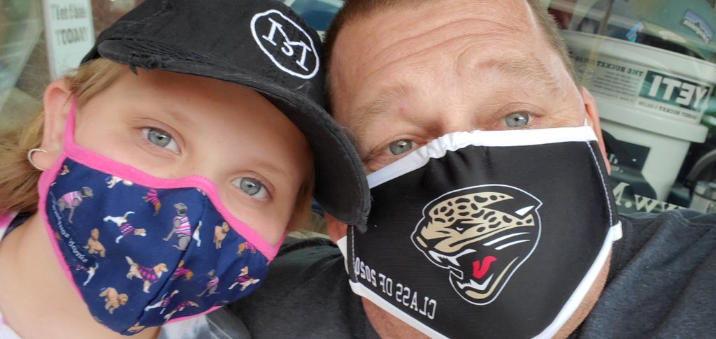 Mask or no mask daddy's little girl is beautiful! Glad she looks like her mom!!!