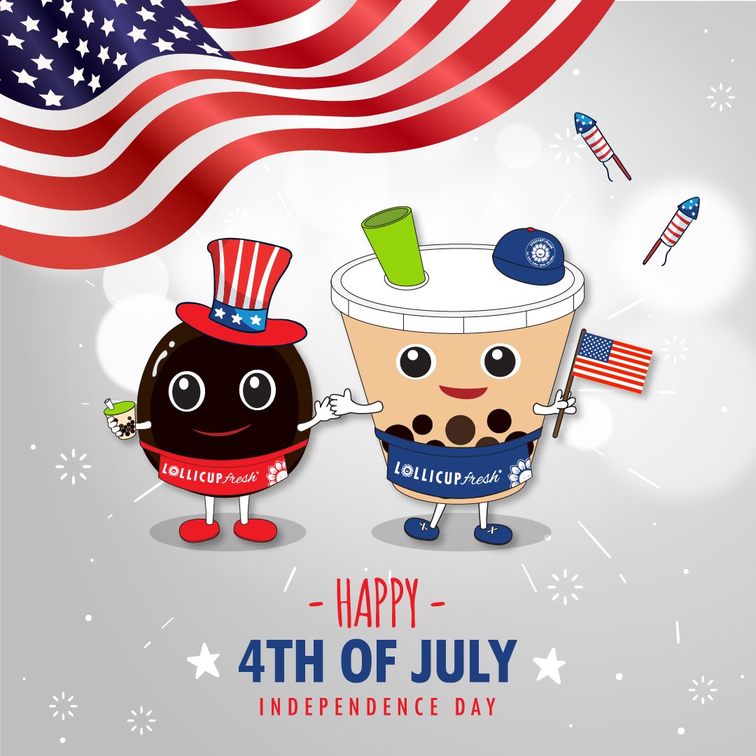 MyLollicup's tweet photo. HAPPY 4TH JULY! Celebrate with a refreshing slushie at your local Lollicup Fresh stores 🎉 
✅ Contact your local store for special hours
#mylollicup #shopbreamall #CitadelOutlets #lollicupfreshcitadel #lollicupfreshazalea #lollicupfreshfountainvalley https://t.co/xsZvoEfRin