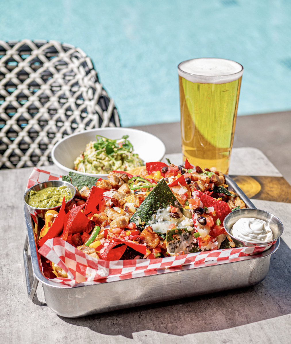 PoolsideYYC's tweet photo. Saturday Poolside lunch? ✅
It’s a gorgeous day to catch some ☀️ while you snack on our Poolside Nachos &amp; sip on something refreshing 😎
#PoolsideLunch #PoolsidePatio #YYCPatios #SummerVibes #Nachos #VicParkYYC #YYC

@HotelArtsYYC 
@YellowDoorYYC
@vicparkyyc https://t.co/HWA2VCSh51
