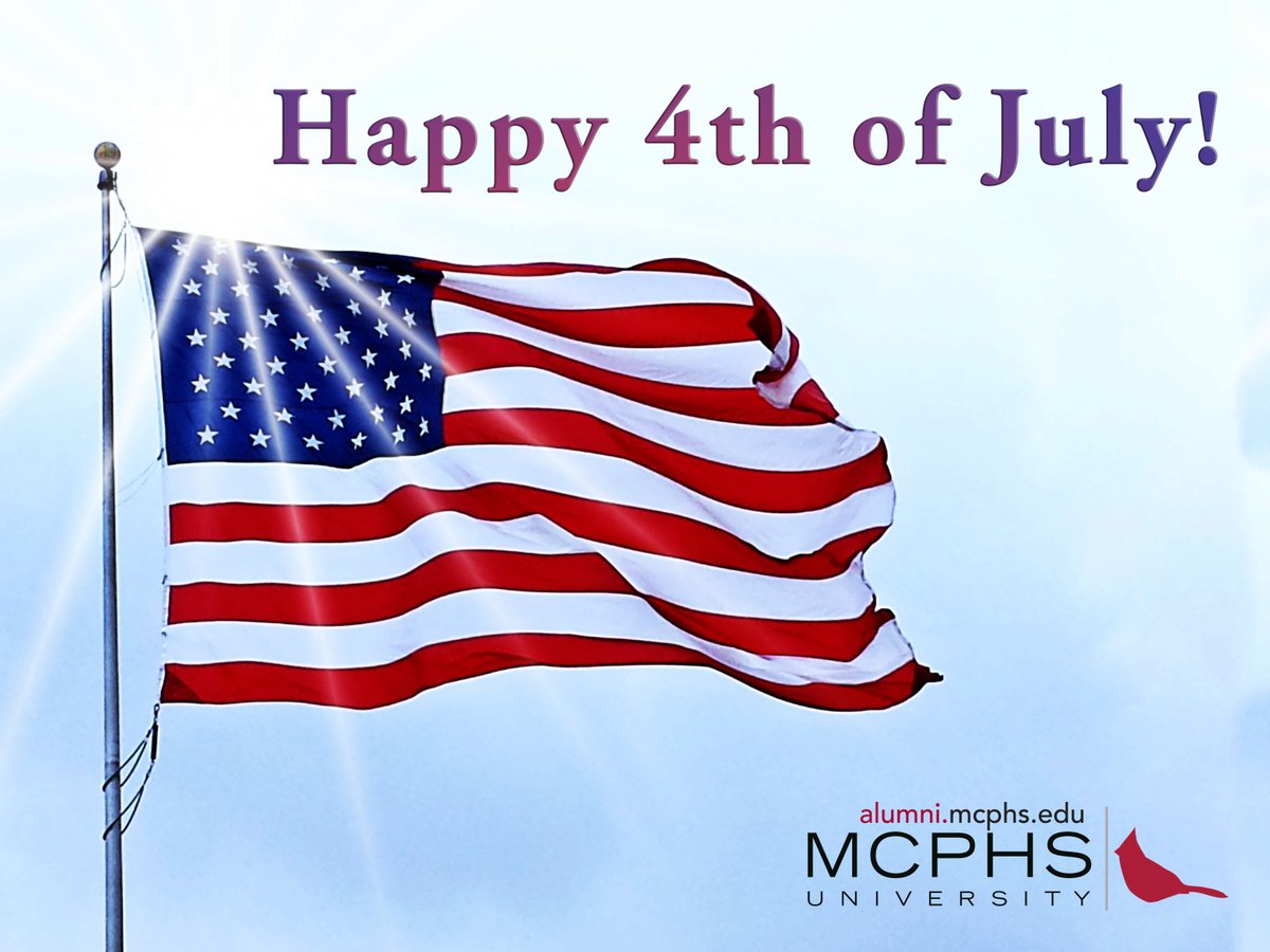 MCPHSAlumni's tweet photo. We wish you all a safe and happy 4th of July weekend! 🇺🇸 #fourthofjuly https://t.co/lsQSgzlow8