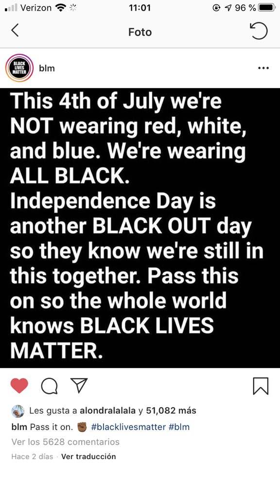 GabbyPage2's tweet photo. I’m not celebrating Independence Day But #BlackLivesMatter day https://t.co/P6WejZiwRE