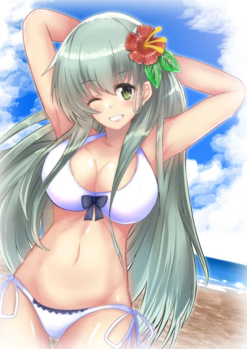 鈴谷水着verを描いてみました!!
#艦これ 