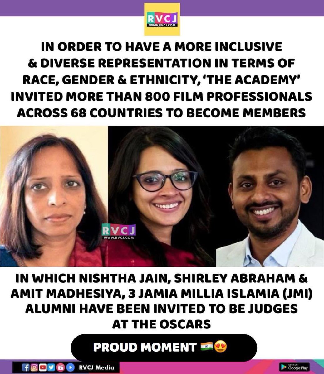 rvcjmovies's tweet image. The Academy Judges 🇮🇳 @TheAcademy 
#TheAcademy #Oscars #Oscars2020 #India #rvcjmovies