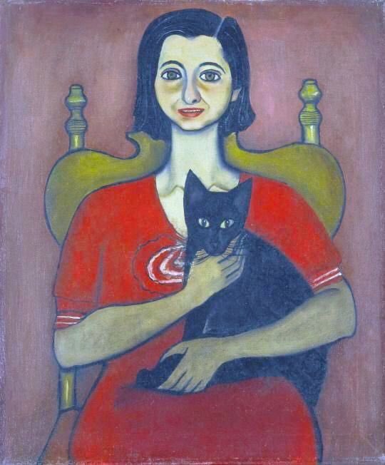 Her work was influenced by her politics & included portraits of intellectuals & left wing characters. Her work depicted subversion & sexuality. Elenka (1936), Isabetta (1934), Woman with Cat (1932) & the polyphallic Joe Gould (1933)