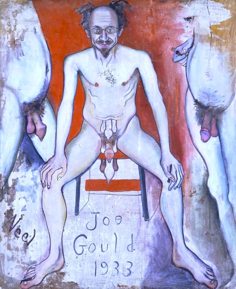 Her work was influenced by her politics & included portraits of intellectuals & left wing characters. Her work depicted subversion & sexuality. Elenka (1936), Isabetta (1934), Woman with Cat (1932) & the polyphallic Joe Gould (1933)