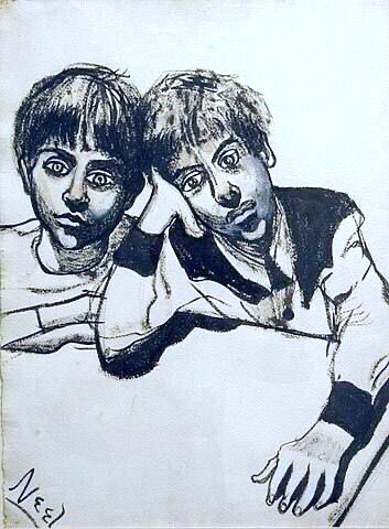 Post WWII she became more involved in Communist circles, including illustrating works. Her politics led the WPA to withdraw support & she lived on the edge, even shoplifting. Ballet Dancer (1950), Richard & Hartley (1950), Phyllis Rubin (1952) & Richard (1952)