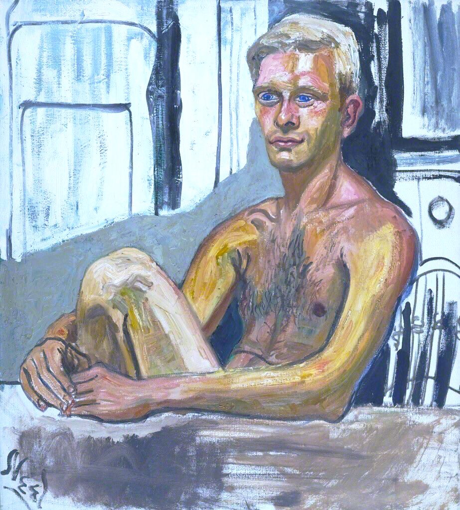 In the 60s, with the pregnancies of her friends she began a series of pregnant nudes. She wanted to show a fact of life & normalise a reality. She became a feminist icon. Nancy & Olivia (1967), Richard Gibbs (1965), Hugh Hord (1964) & Hartley (1966)