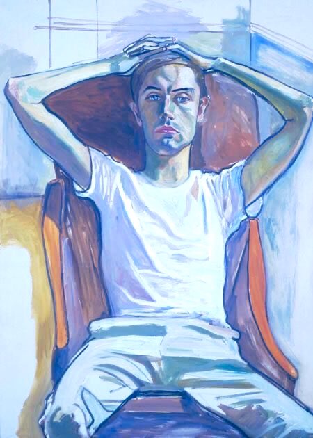 In the 60s, with the pregnancies of her friends she began a series of pregnant nudes. She wanted to show a fact of life & normalise a reality. She became a feminist icon. Nancy & Olivia (1967), Richard Gibbs (1965), Hugh Hord (1964) & Hartley (1966)