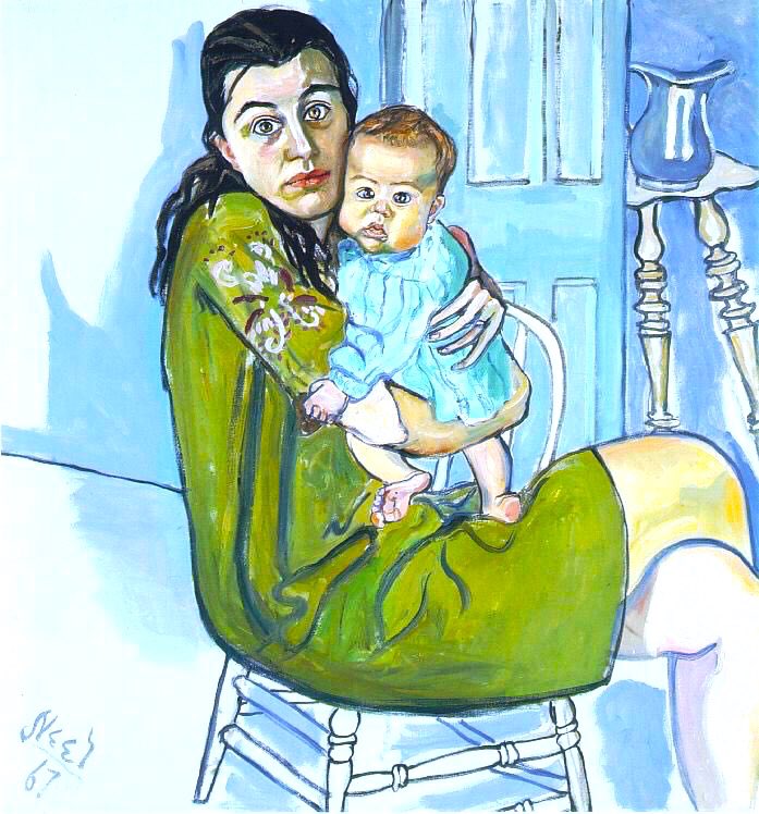 In the 60s, with the pregnancies of her friends she began a series of pregnant nudes. She wanted to show a fact of life & normalise a reality. She became a feminist icon. Nancy & Olivia (1967), Richard Gibbs (1965), Hugh Hord (1964) & Hartley (1966)