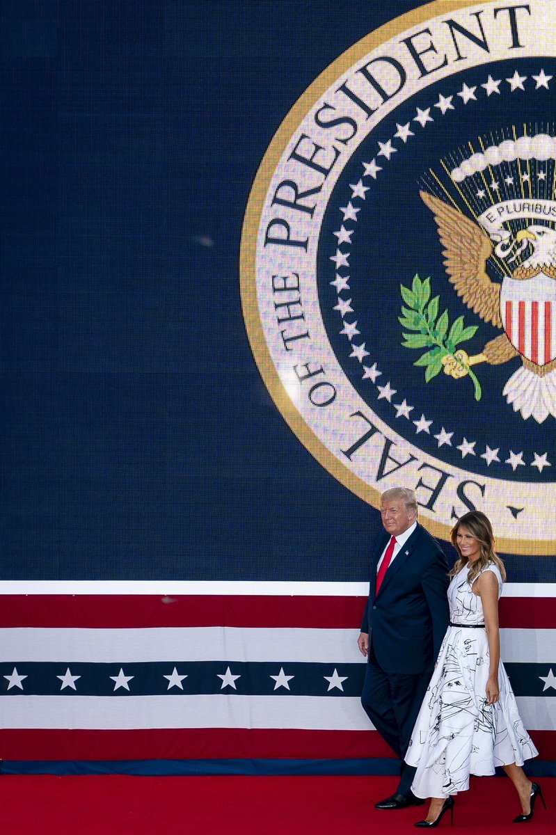 FLOTUS45's tweet photo. Wonderful evening at the majestic #MountRushmore celebrating the spirit of America’s Independence &amp; witnessing a beautiful display of fireworks. Let’s reflect on the ideals that make this country great &amp; always remember the blessings of freedom &amp; liberty. #IndependenceDay https://t.co/oOUMtSDOou