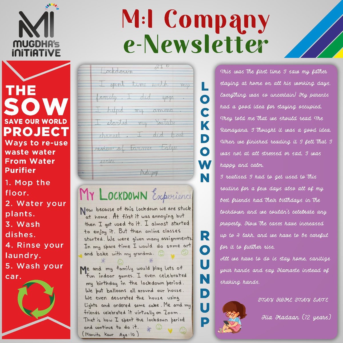 Inmicompany's tweet photo. Dear parents and readers , 
'We can’t control everything that happens, but we can change our experience of those things.' 

During the lockdown, our team initiated to connect with several children by our activity “Lockdown Diaries ”. 

Stay tuned &amp; Productive✔ https://t.co/pvw5wTtEV8