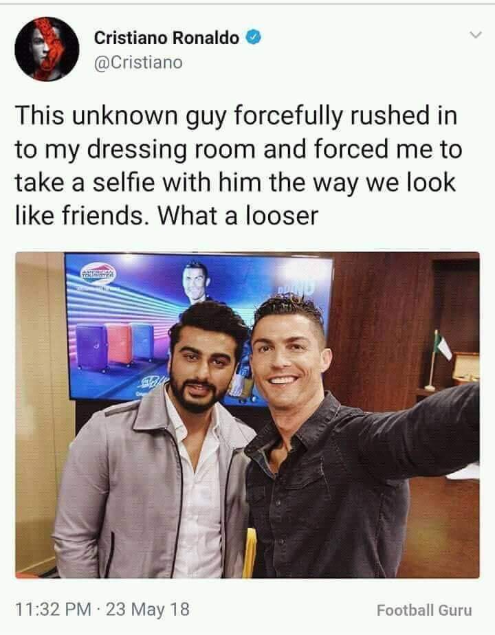 KskMukh's tweet photo. @Cristiano @arjunk26 who is this guy's 🤣 https://t.co/vnqKLemZqt