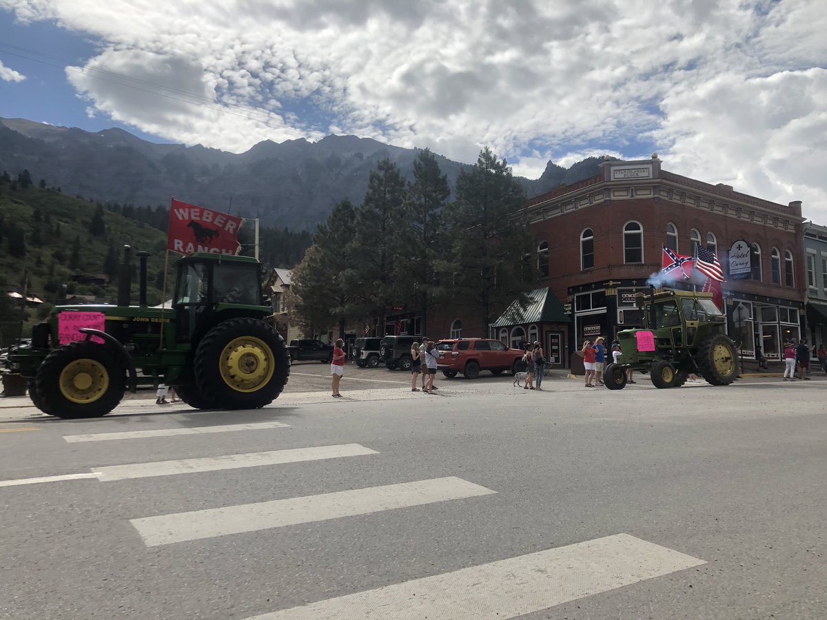 LizTeitz's tweet photo. Happy Fourth of July from Ouray, where the official parade is cancelled but the DIY parade went on. https://t.co/9dfW8aPbXX