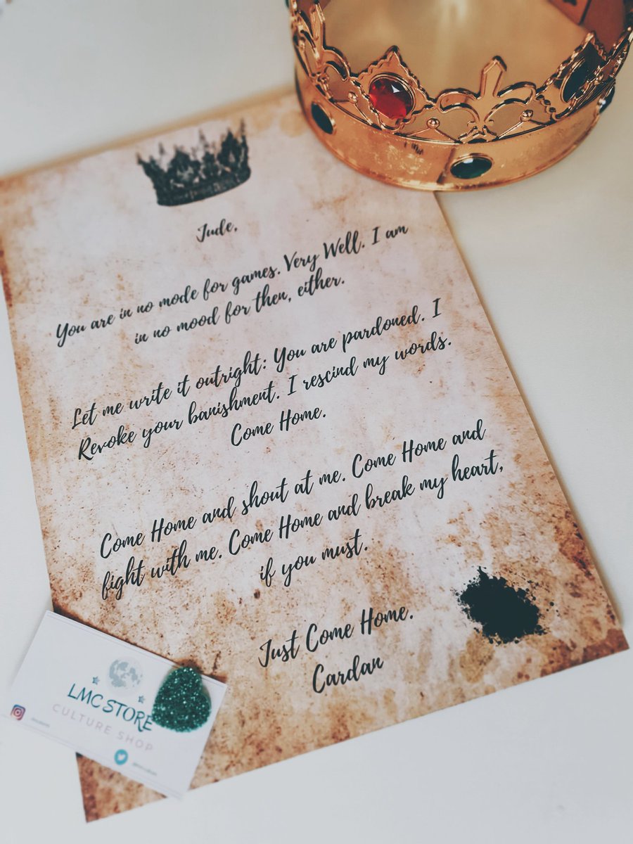 Como não se apaixonar pelas cartas de Cardan em #ARainhadoNada? Quadrinho  personalizado com o tema #PrincipeCruel. 🥰🥰 🖤 R$ 12,00