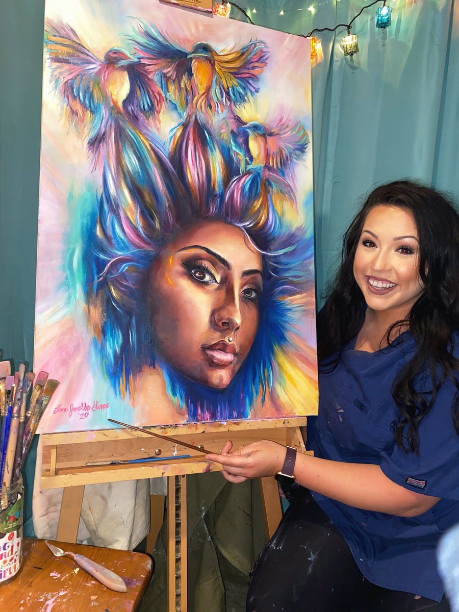 InsaneLane25's tweet photo. Hello twitter, feast your eyes on some of my latest paintings! Thanks for looking 💫🥰 https://t.co/JbA4CrBcwL