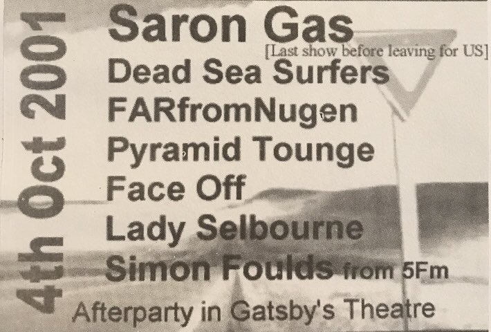 Pyramid_Tongue's tweet photo. Here’s a flyer from a really fun gig we did at Splash in Centurion back in the day. We played above the wave pool and if memory serves correctly, we jumped straight in after we finished our last song. Also, it was the last Saron Gas gig in SA before they became the mighty Seether https://t.co/vaKornkWsq