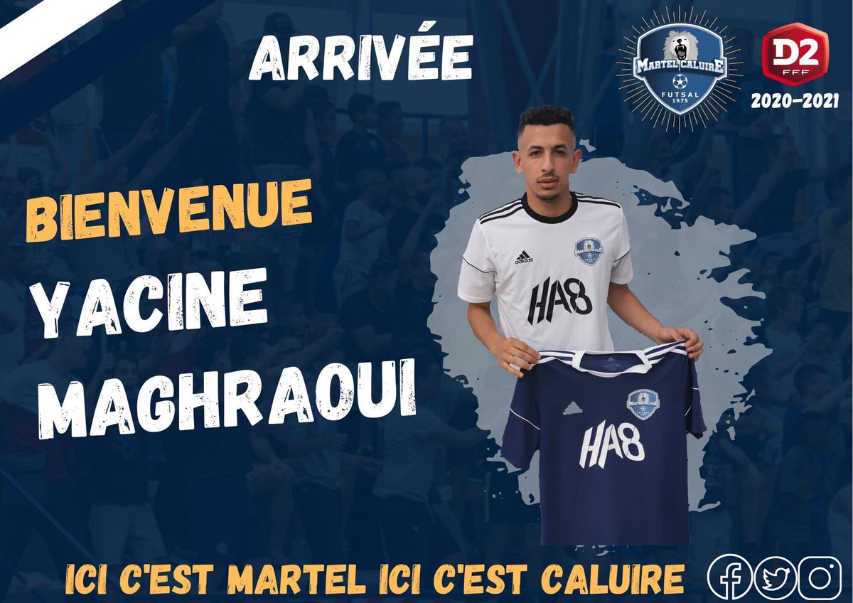 MartelFutsal's tweet photo. 🚨MERCATO 2020🚨
RECRUE N°5
Nous sommes heureux de vous annoncer le recrutement de Yacine MAGHRAOUI.
Auteur de 18 buts la saison dernière chez Futsal Vaulx (R1),ce pivot agile et buteur à la frappe solide portera nos couleurs la saison prochaine!
#MARTELCALUIRE #FUTSALMERCATO https://t.co/1CuRWWgZ9o