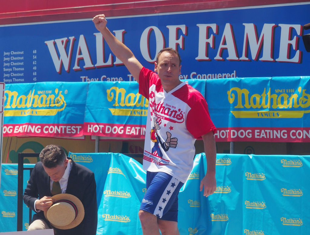 Pure dominance.

75 HOT DOGS AND BUNS for Joey Chestnut, a new world record and 33 more than his closest competitor this year.

It's his 13th career Nathan’s Famous International Hot Dog Eating Contest title, most all-time.