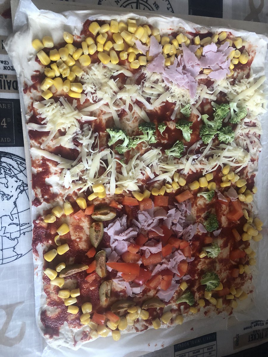 HLloyd19's tweet photo. @StAnthony1_2T pizza making! Look how artistic my children are 😂😂 https://t.co/zZsQ4exWuX