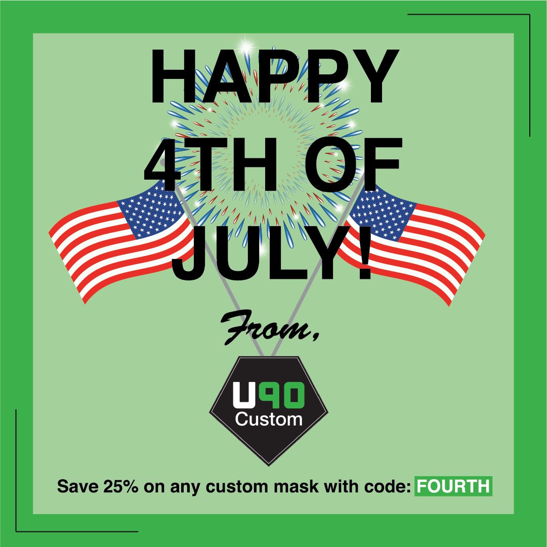 u90custom's tweet photo. Happy 4th of July to all who celebrate! Get 25% off custom masks when you use code "FOURTH" at checkout. SHOP NOW at https://t.co/pWhUzgGRoC 🤗

#Mask #NYC #NewYorkCity #4thofJuly #4thofJuly2020 #IndependenceDay #newyorktough #MaskUp #MaskOn #WearYourMask #USA #PPE #4thJuly https://t.co/fgUXTBoqWj