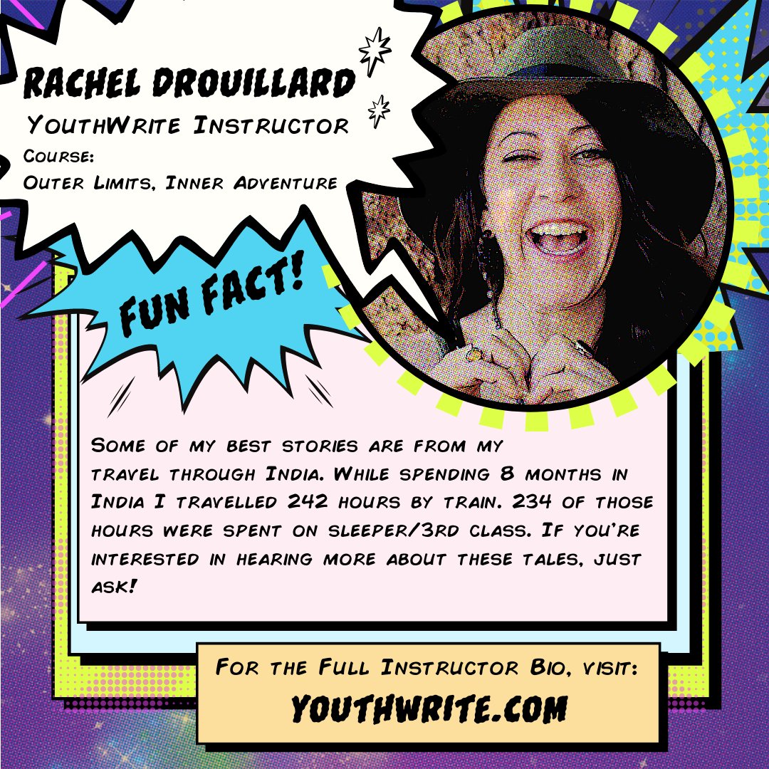 YouthWrite's tweet photo. Think you know your YouthWrite Team? Here are some fun facts from this year’s YouthWrite Instructors! Stay tuned for more fun facts from all of the YouthWrite team members! #YouthWrite #youthwritezoomsonline #youngalbertawriters #yegcamps #yyccamps #onlinecamps #writingcamps https://t.co/mf19pnddS1
