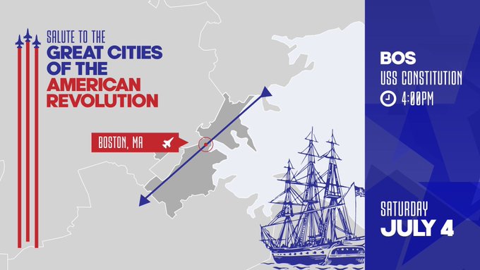 bostonpolice's tweet photo. #BPDCommunityAdvisory: Today, Saturday July 4, 2020 at 4:00 PM, the @DeptofDefense will be conducting a Salute to the Great Cities of the American Revolution with a flyover of The City of Boston. The aircrafts are scheduled to fly over the USS Constitution and Fenway Park. https://t.co/kKSvgIpxFS