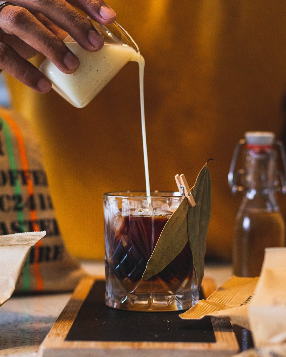 A Sip of the Moutains  - Vanilla syrup- Machu Picchu cold brew coffee- Nutmeg infused oat milk- Garnish: two bay leavesInstagram:  https://instagram.com/teejay.vision?igshid=bsjhykvhzam