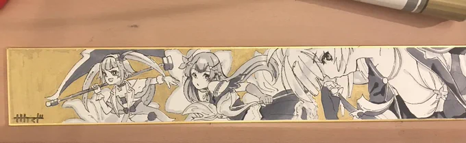 アザレアちゃんの色紙できた! リクいただいたのまだできてないけどあとは明日の私がうまくやってくれることでしょう。 