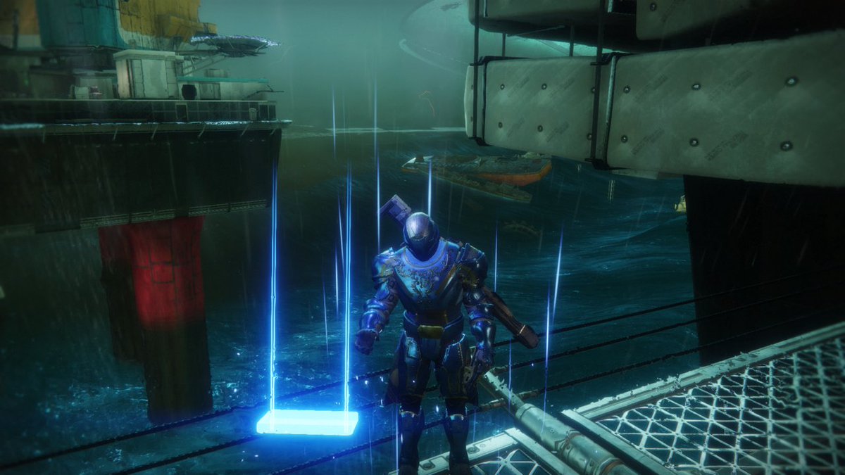 MechaDoctorGame's tweet photo. @Bungie Lets give this a try for #BungieDayFashionShow 
Going Sleek, taking a selfie, being asked to delete it and a blue titan saying goodbye to his favorite blue titan with special leviathan guest. https://t.co/kwYkRWfw45