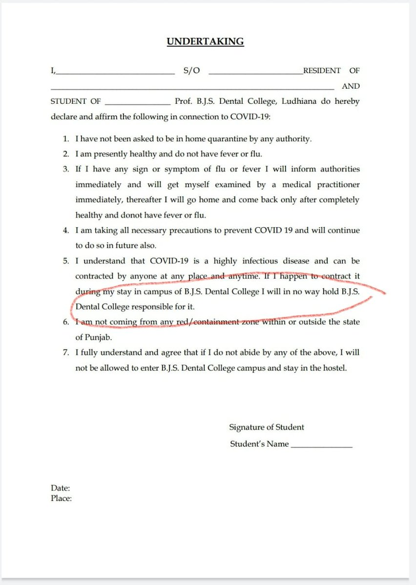 DentalDsai's tweet photo. This affidavit clearly show no one want to take responsibility for Students Health.

Why so hurry for exams....Wake up Congress. Dental Students are also human being...

#Chooselifeoverexams

@RahulGandhi 
@NSUIPunjab @AkshaySharmaOrg https://t.co/HXAS6l9fov