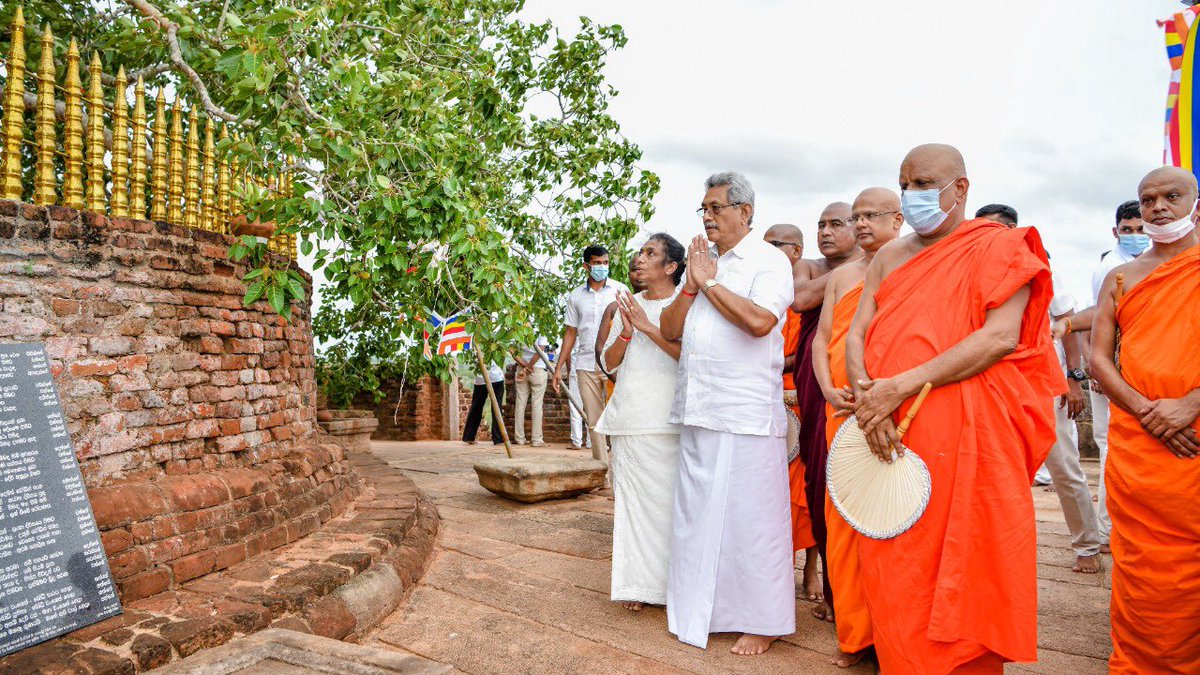 GotabayaR's tweet photo. Praying at Thanthirimale Rajamaha Vihara https://t.co/fdeWby8koT