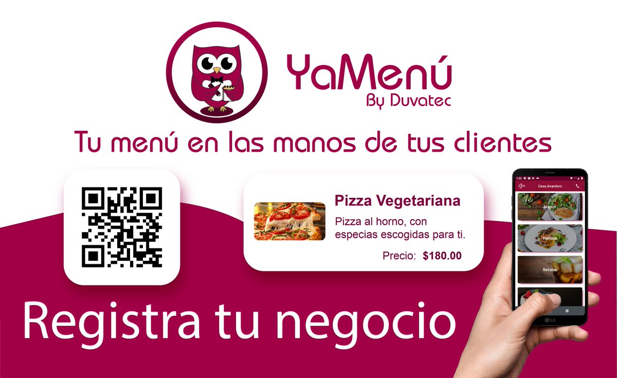 VinderDuvatec's tweet photo. Contamos un nuevo servicio para digitalizar el menú de comercios de alimentos y bebidas.
solo entra aquí👇👇👇 REGISTRA TU NEGOCIO 
https://t.co/Nj3d46VkWH
#menu #menuqr #Mexico #restaurantes https://t.co/IHsDmBCAGf