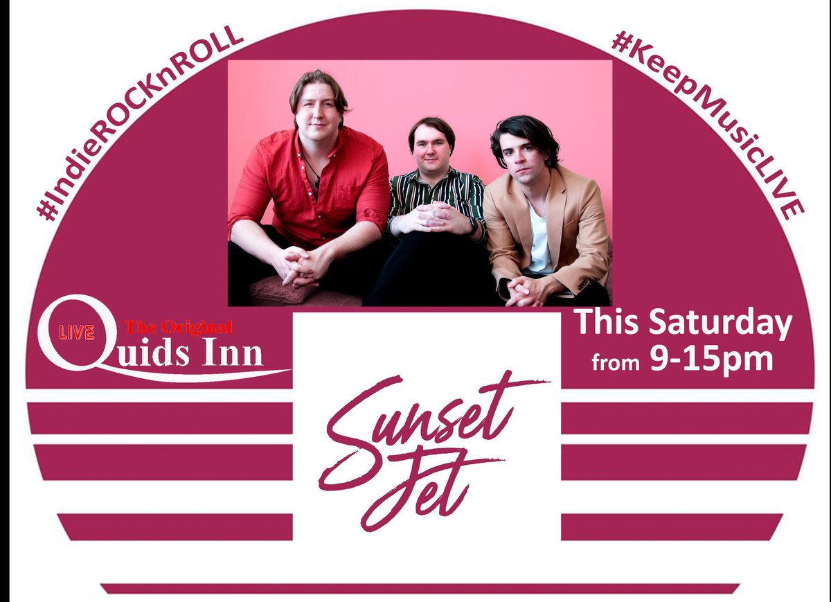 QuidsInn's tweet photo. #LIVEMUSIC tonight in Quidsinn.

SUNSET JET are here from 9-15pm 
Great Original Music and Funky Covers 

#SupportLocalMusicians  #KEEPMUSICLIVE  #SUNSETJET https://t.co/fR1Z9vXygr
