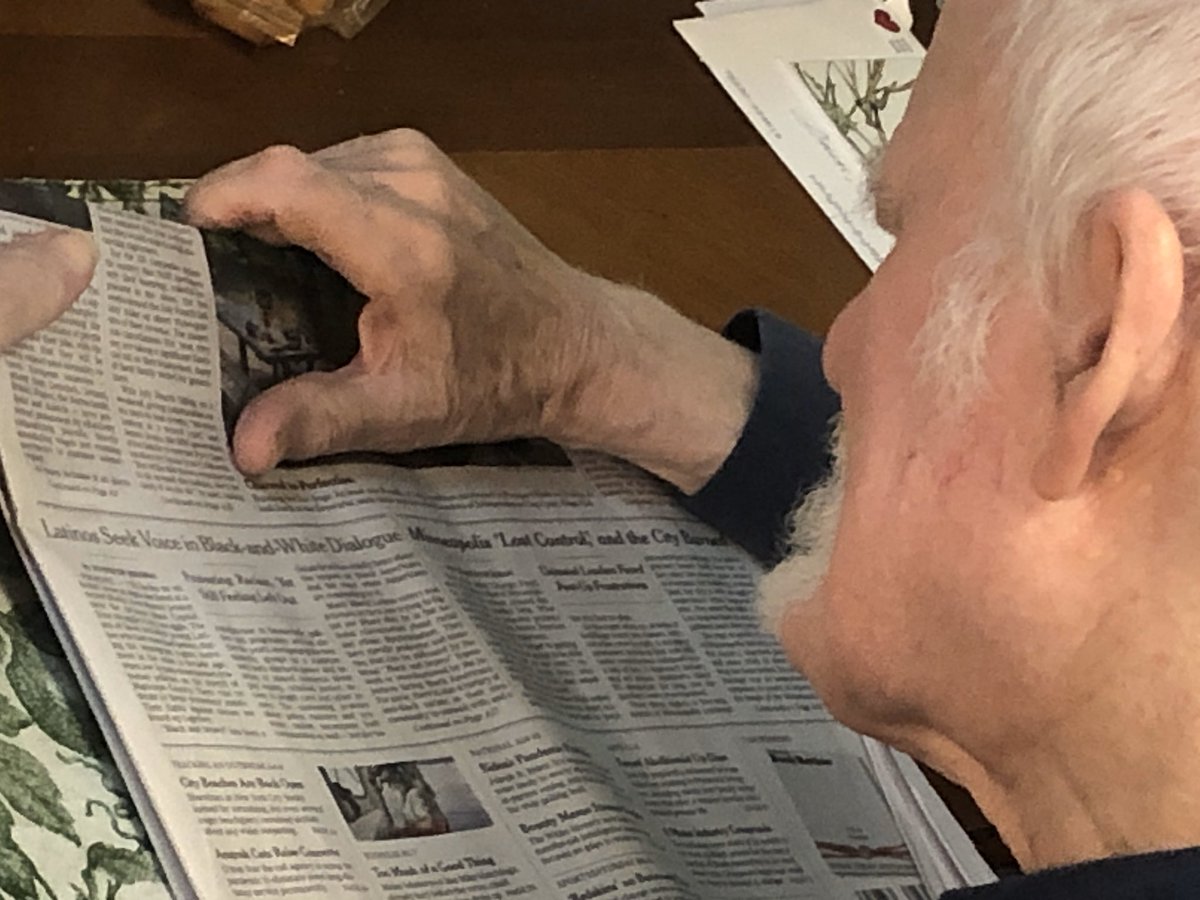 Dad awoke at the crack of noon and commenced the first part of his daily routine, drinking hot tea while reading the day’s New York Times. (A two-hour process.)