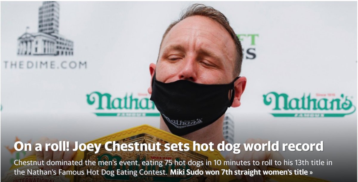 ewingstone's tweet image. Ok, this amazes me. Not only did he set the new record with 75 dogs in 10 minutes, but apparently did it while wearing a mask!