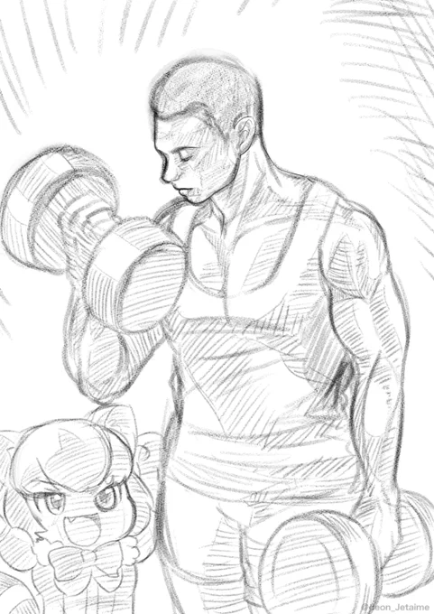 筋トレするアライJrと、応援するアライさん https://t.co/xATaX8Gvks 