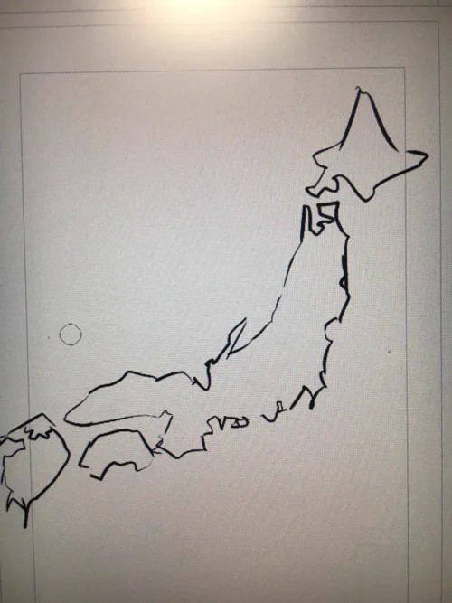 ←何も見ずに描いた日本列島何も見ずに描いた福岡→ 