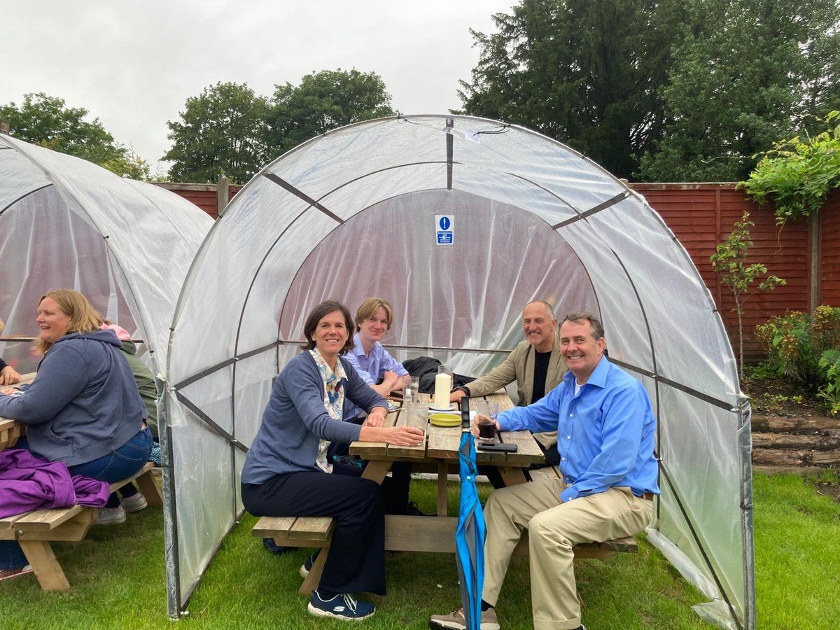 Fantastic social distanced waterproof pods at the Butchers Arms in #Yatton #EnjoySummerSafely