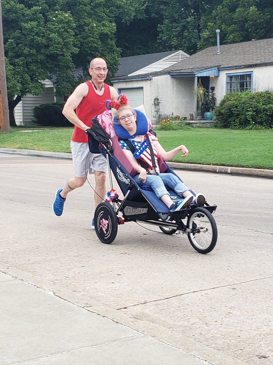 burnside4141's tweet photo. Happy Independence Day! Kenzi got to run in a 5K this morning w/her @ainsleys_angels buddies. Pleasant morning after storms moved through & sun wasn't shining yet! Celebrate what this great country represents! #4thofJuly2020 #independenceday2020 #IndependanceDay #whatdisability https://t.co/dABHR8j1rh